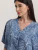 Button Front Leaf Print Blouse sold by 89th & Madison