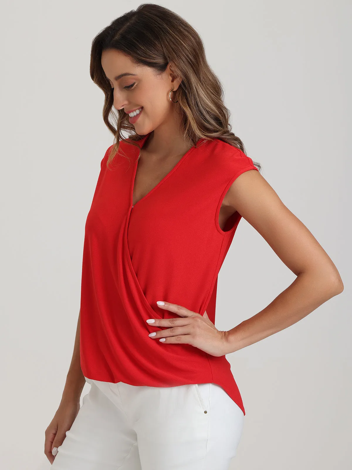 Sleeveless Faux Wrap Top sold by 89th & Madison product image thumbnail 3