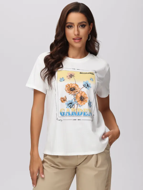 Floral Crew Neck Tee sold by 89th & Madison