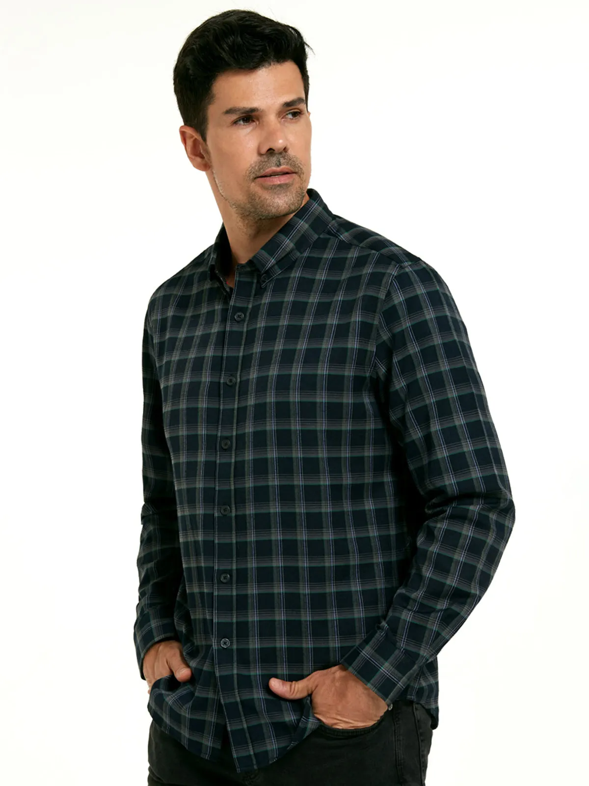 Plaid Button-Up Shirt sold by 89th & Madison product image thumbnail 3