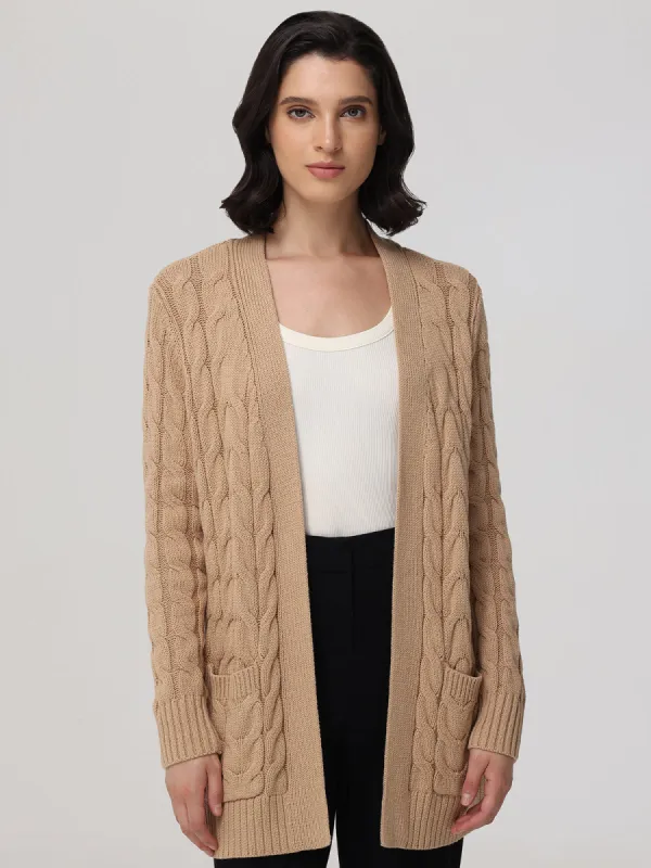 Cable Long Cardigan sold by 89th & Madison