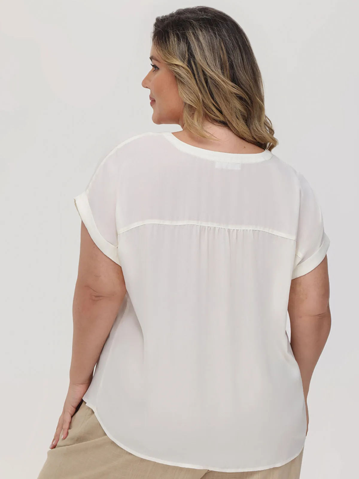 Plus Zipper Neck Blouse sold by 89th & Madison product image thumbnail 2