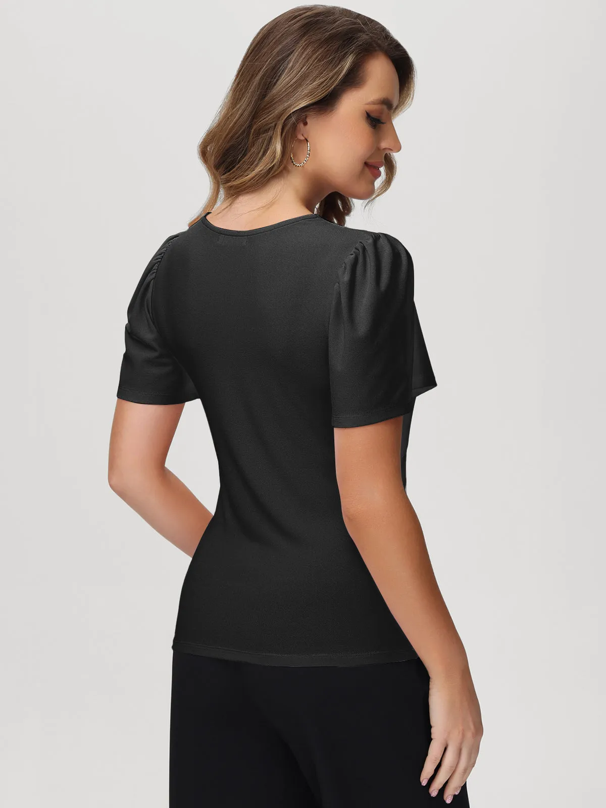 V-Neck Puff Sleeve Cool Top sold by 89th & Madison product image thumbnail 2