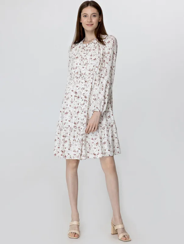 Ruffle Neck Button Front Dress sold by 89th & Madison