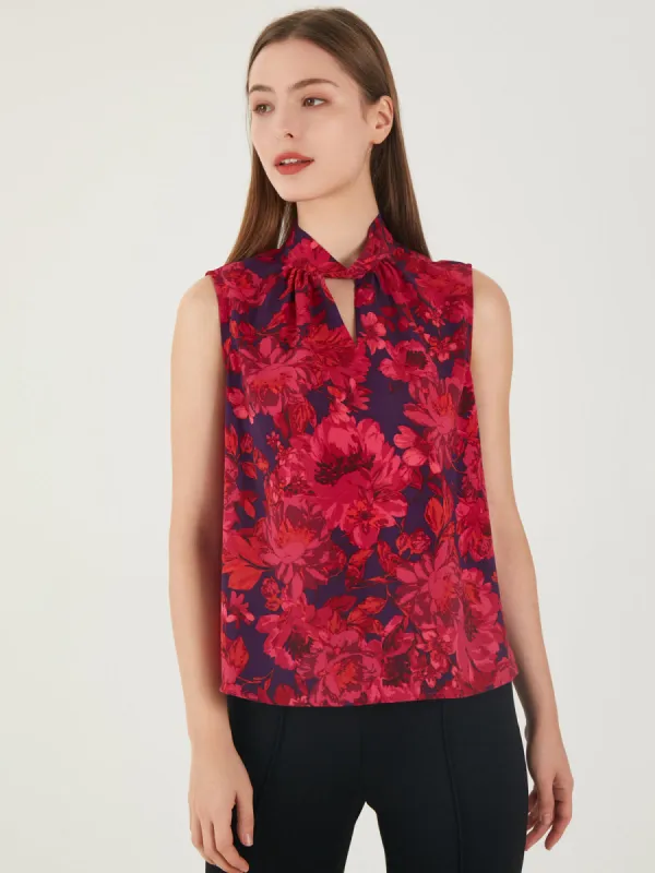Floral Keyhole Neck Tank Top sold by 89th & Madison