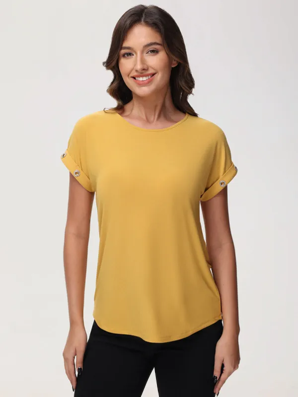 Metal Eyelet Rolled Cool Top sold by 89th & Madison