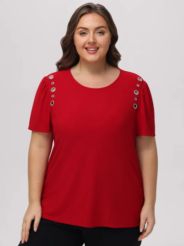 Plus Metal Eyelet Rolled Top sold by 89th & Madison