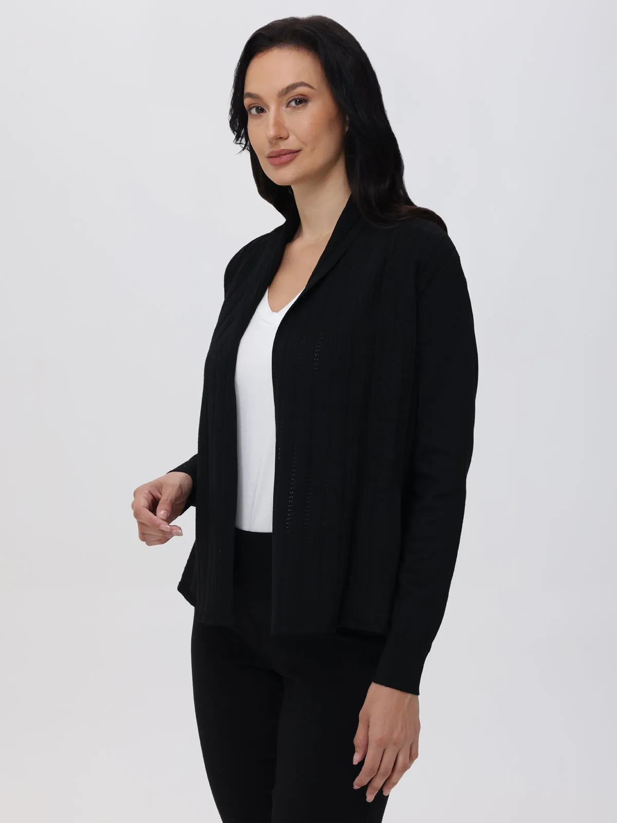 Rib Fan-Back Cardigan sold by 89th & Madison product image thumbnail 3