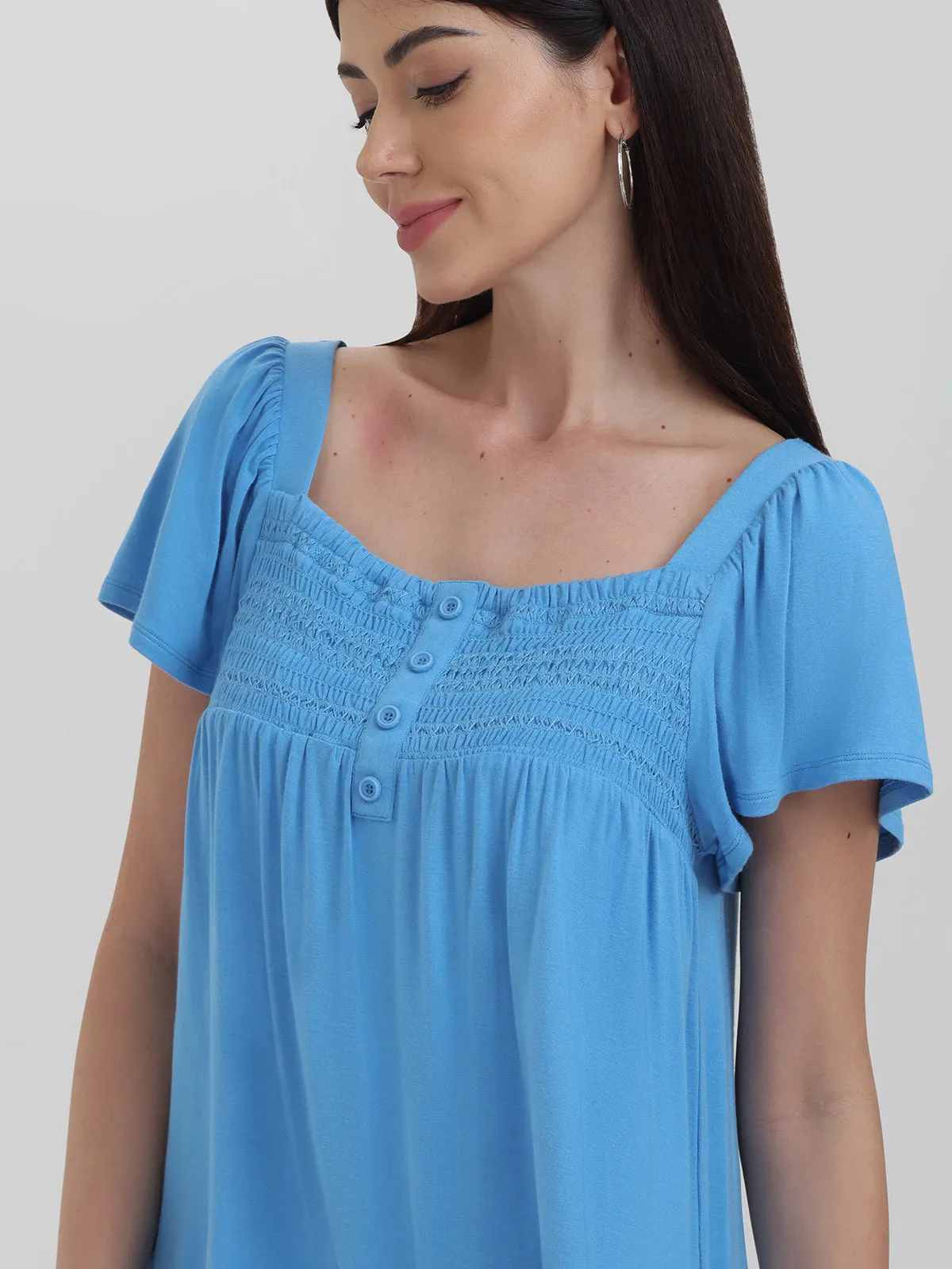 Smocked Flutter Sleeve Knit Top sold by 89th & Madison product image thumbnail 4