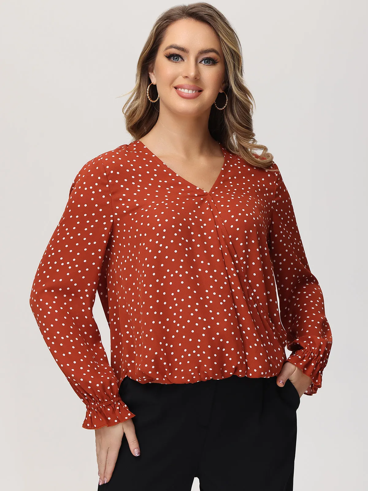 Polka Dots Wrap Top sold by 89th & Madison product image thumbnail 2