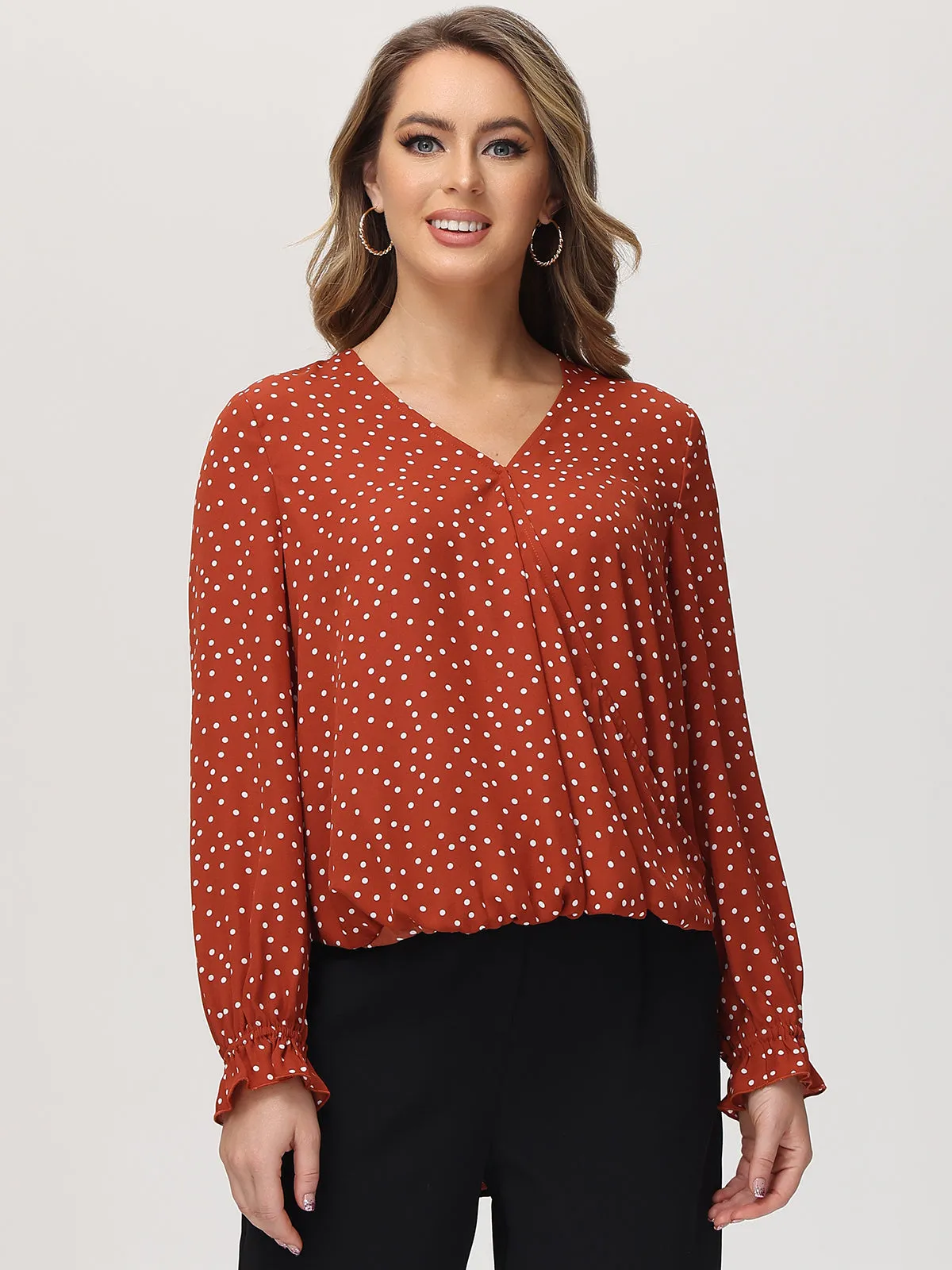 Polka Dots Wrap Top sold by 89th & Madison