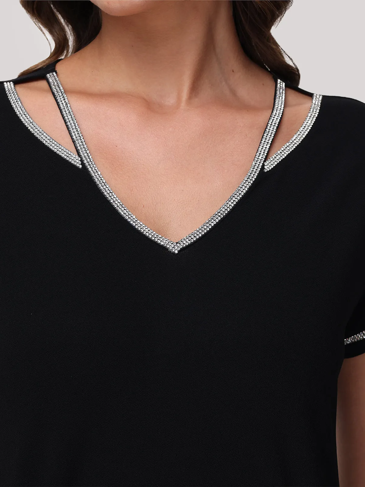 Rhinestone Trim Dolman Cool Top sold by 89th & Madison product image thumbnail 4