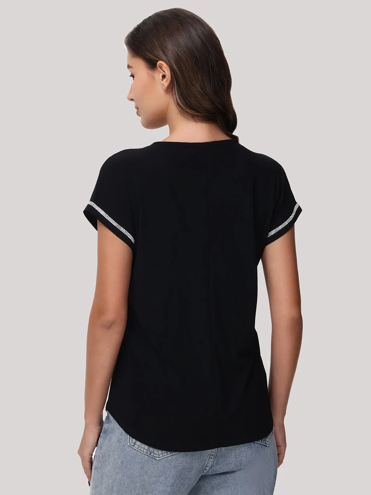 Rhinestone Trim Dolman Cool Top sold by 89th & Madison product image thumbnail 2