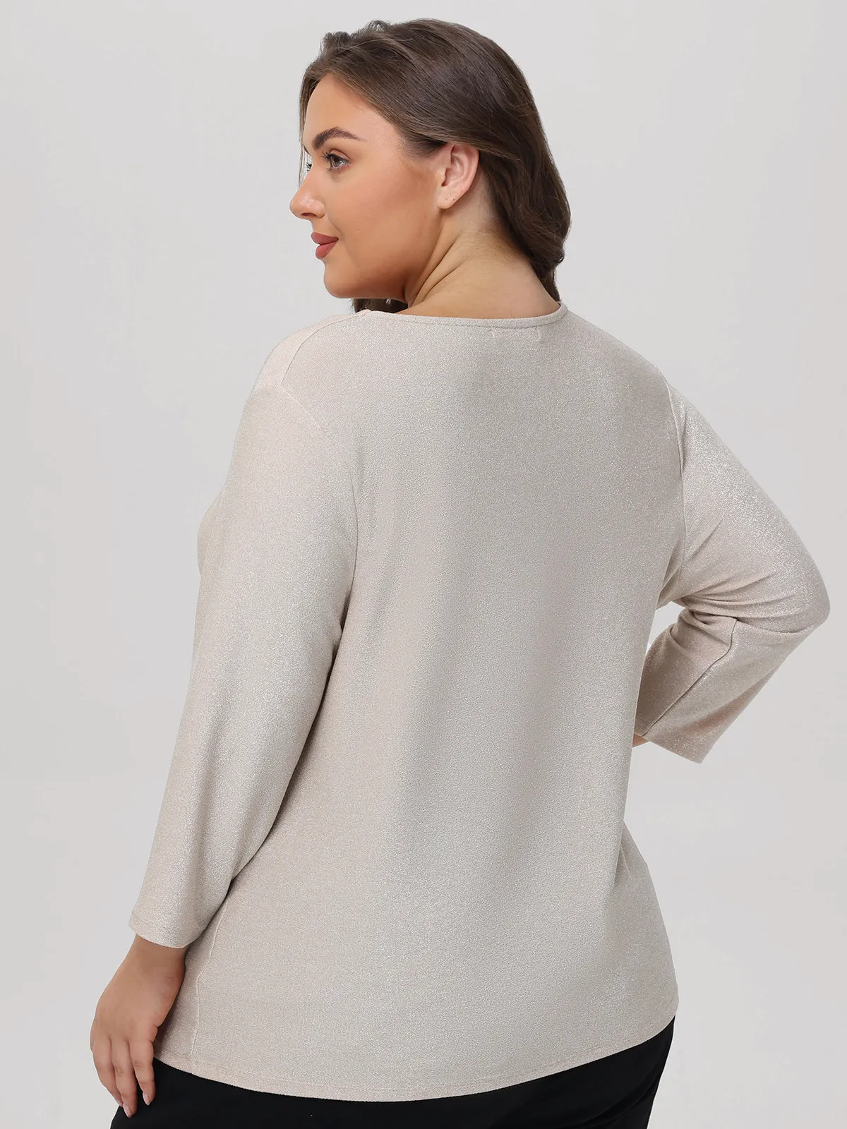 Plus Cowl Neck Lurex Top sold by 89th & Madison product image thumbnail 2