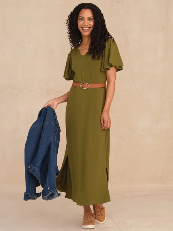 Flutter Sleeve Maxi Dress sold by 89th & Madison