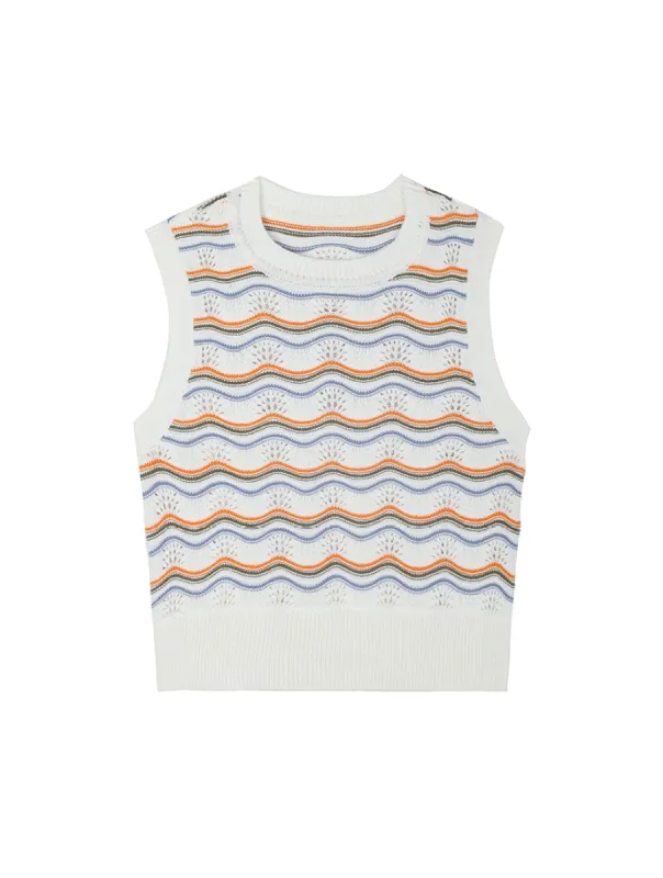 Stripe Crochet Stitch Vest sold by 89th & Madison