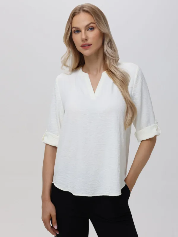 3/4 Sleeve Popover Blouse sold by 89th & Madison