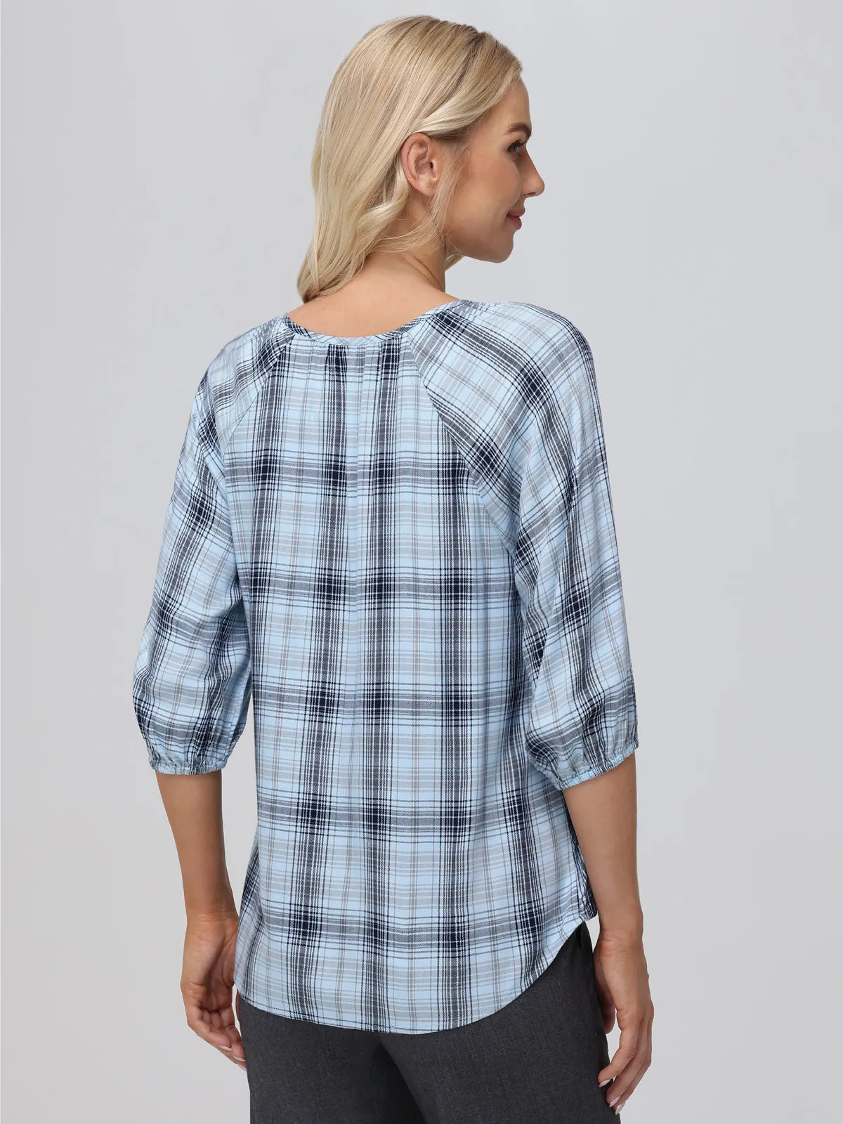 Plaid Tie-Neck Blouse sold by 89th & Madison product image thumbnail 2