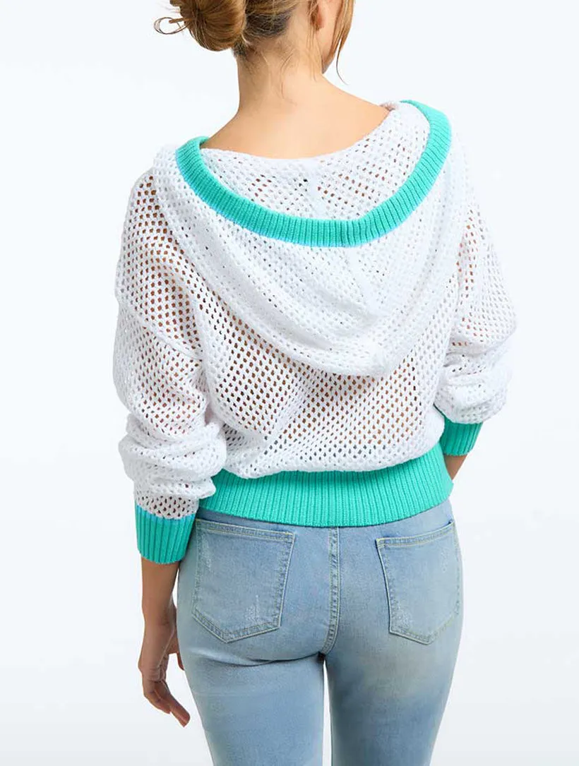 Crochet Colorblock Hoodie sold by 89th & Madison product image thumbnail 2