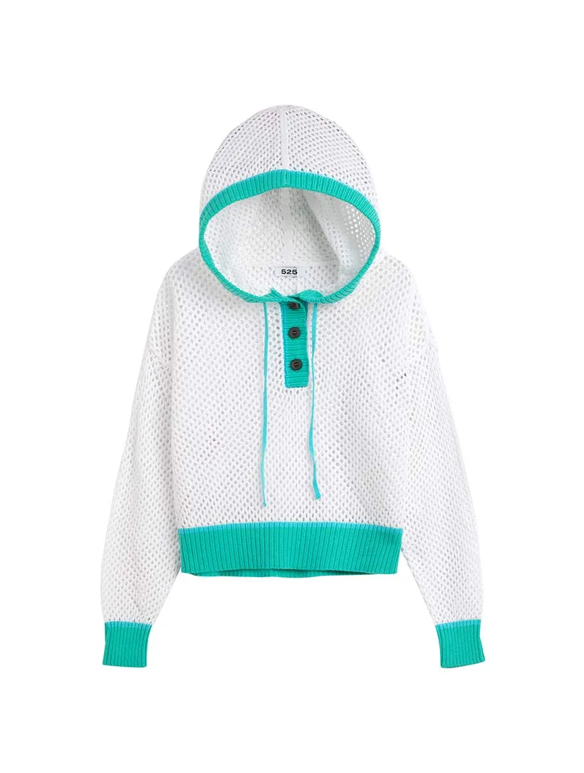 Crochet Colorblock Hoodie sold by 89th & Madison product image thumbnail 4