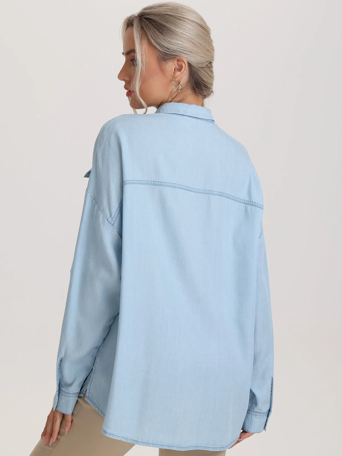 Button Down Denim Shirt sold by 89th & Madison product image thumbnail 4