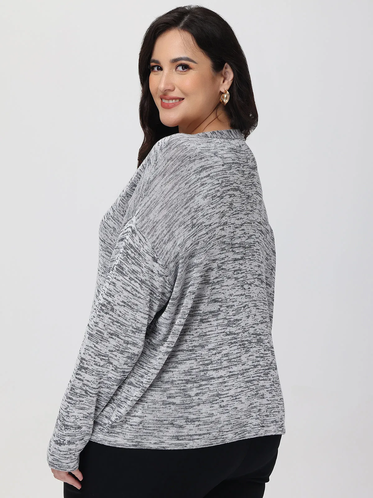 Plus Button Down Drop Shoulder Cardigan sold by 89th & Madison product image thumbnail 2