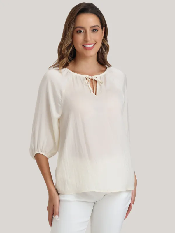 Tie Neck Blouse sold by 89th & Madison