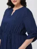 Plus 3/4 Sleeve Popover Dress sold by 89th & Madison