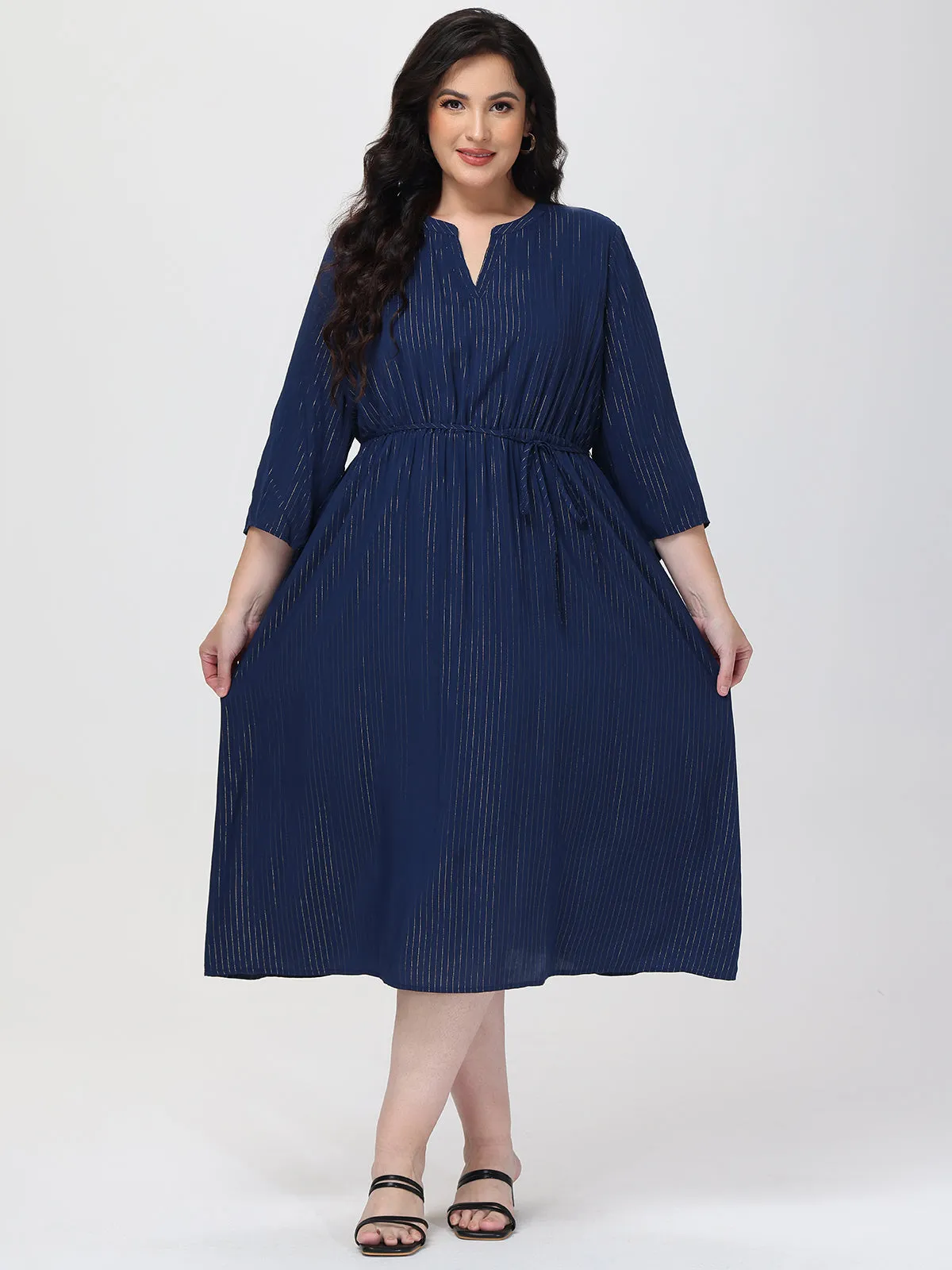 Plus 3/4 Sleeve Popover Dress sold by 89th & Madison