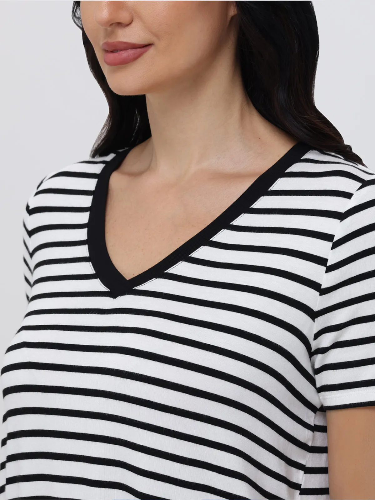 Stripe V-Neck Tee sold by 89th & Madison product image thumbnail 4