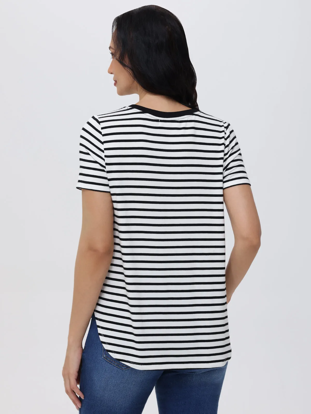 Stripe V-Neck Tee sold by 89th & Madison product image thumbnail 2