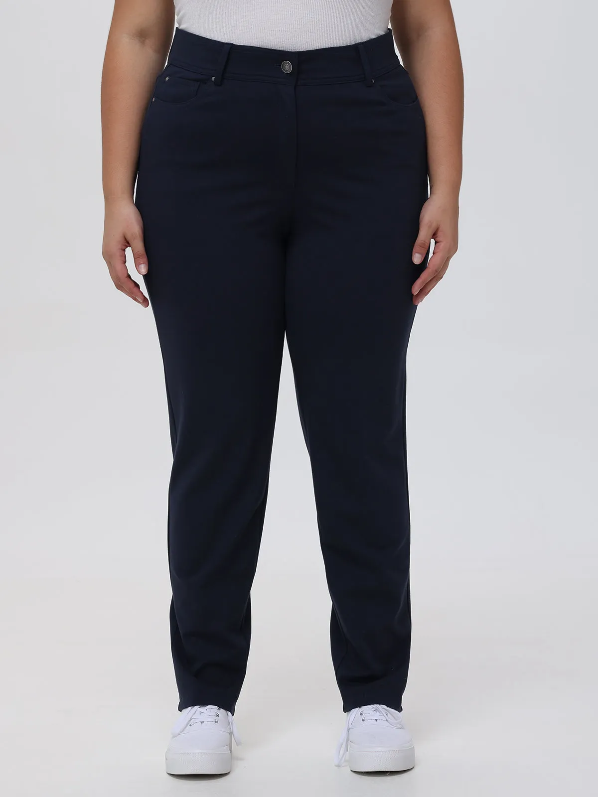 Plus Luxe Ponte Five Pocket Straight Leg Pants sold by 89th & Madison product image thumbnail 2