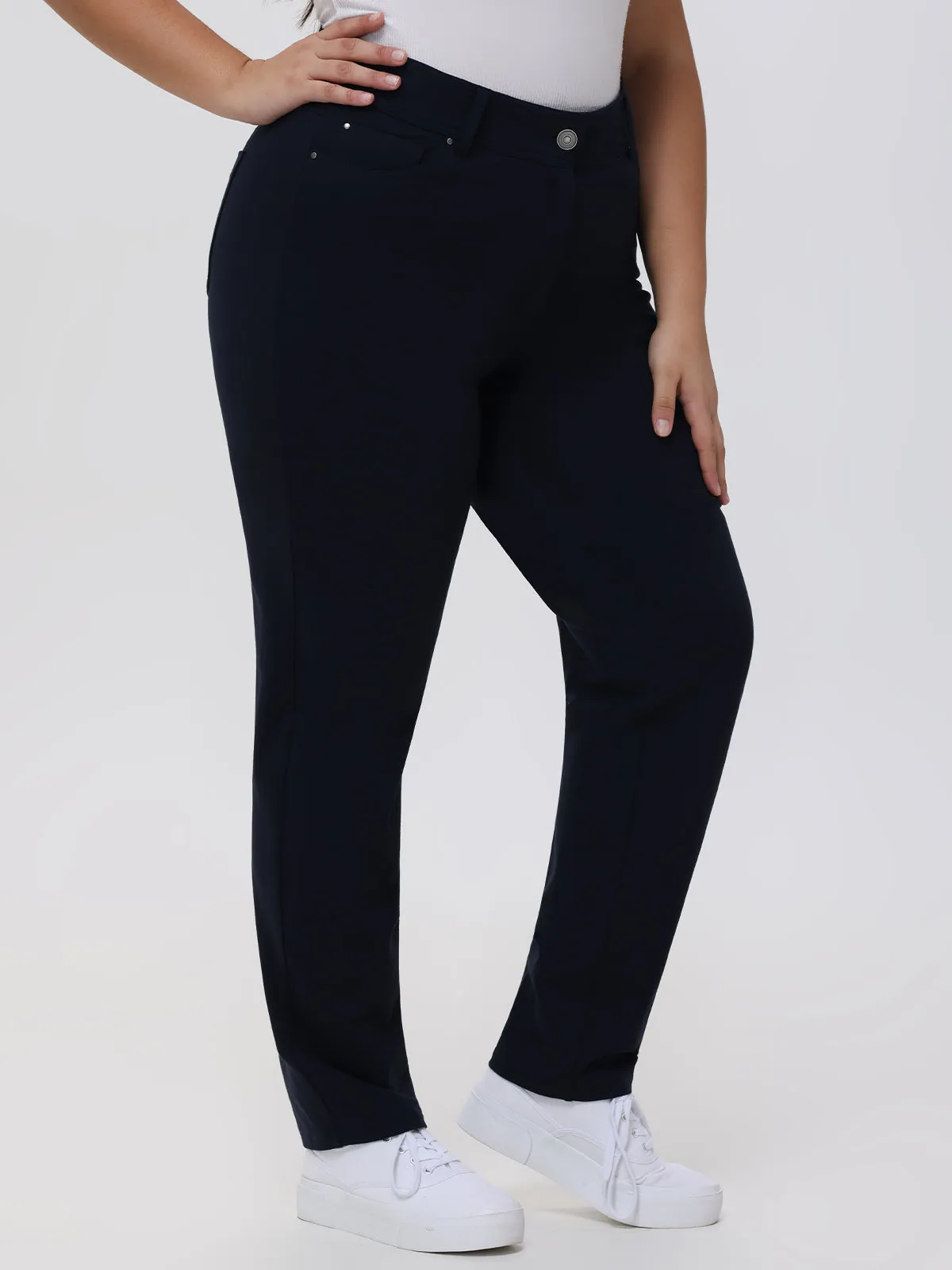 Plus Luxe Ponte Five Pocket Straight Leg Pants sold by 89th & Madison product image thumbnail 5
