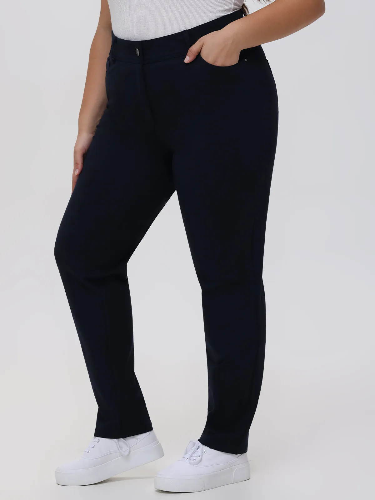 Plus Luxe Ponte Five Pocket Straight Leg Pants sold by 89th & Madison product image thumbnail 4