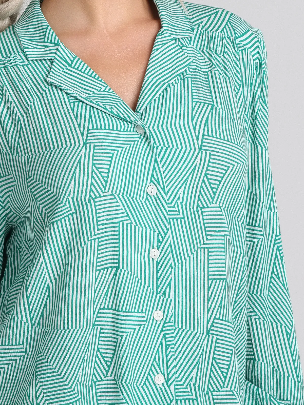Stripe Print Button Up Shirt sold by 89th & Madison product image thumbnail 4