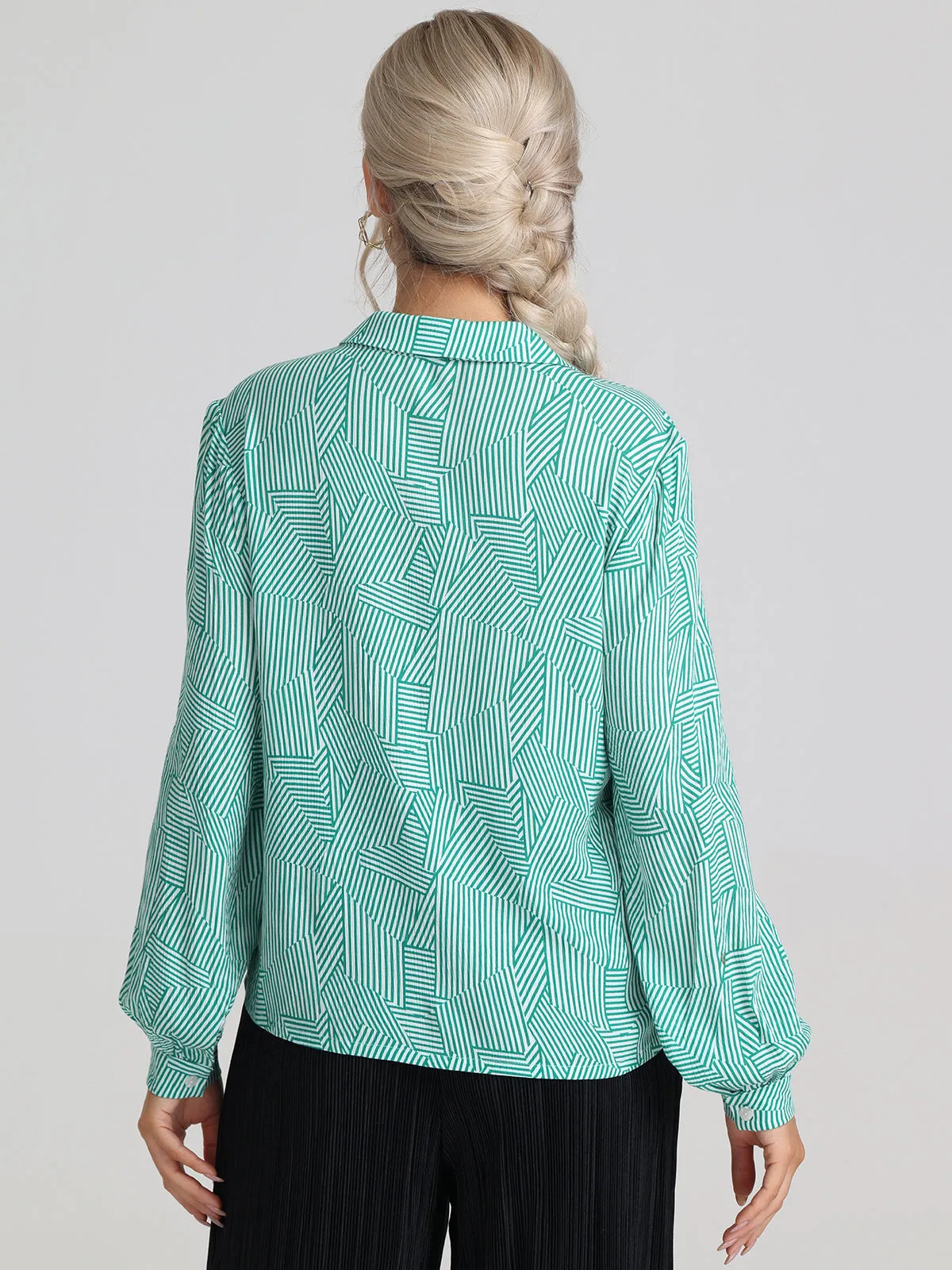 Stripe Print Button Up Shirt sold by 89th & Madison product image thumbnail 2