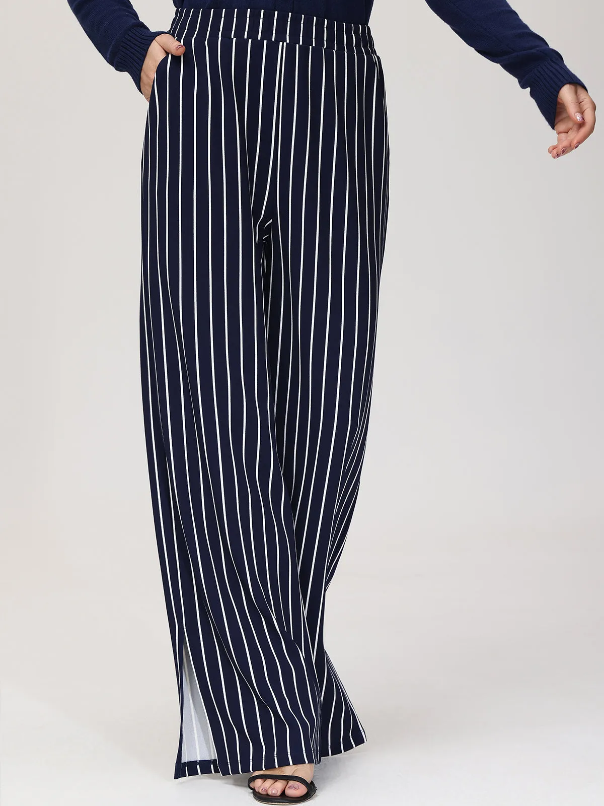High-Rise Stripe Wide Leg Pants sold by 89th & Madison product image thumbnail 4