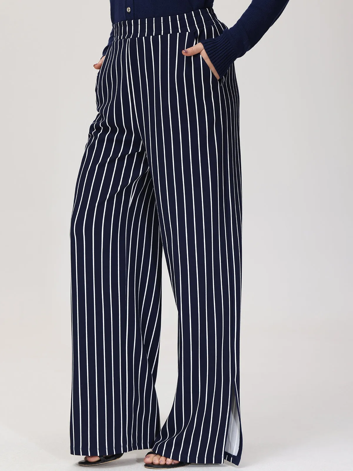 High-Rise Stripe Wide Leg Pants sold by 89th & Madison product image thumbnail 5