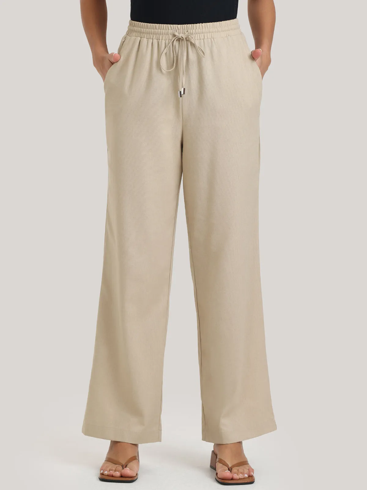Linen-Blend Wide Leg Pants sold by 89th & Madison product image thumbnail 2