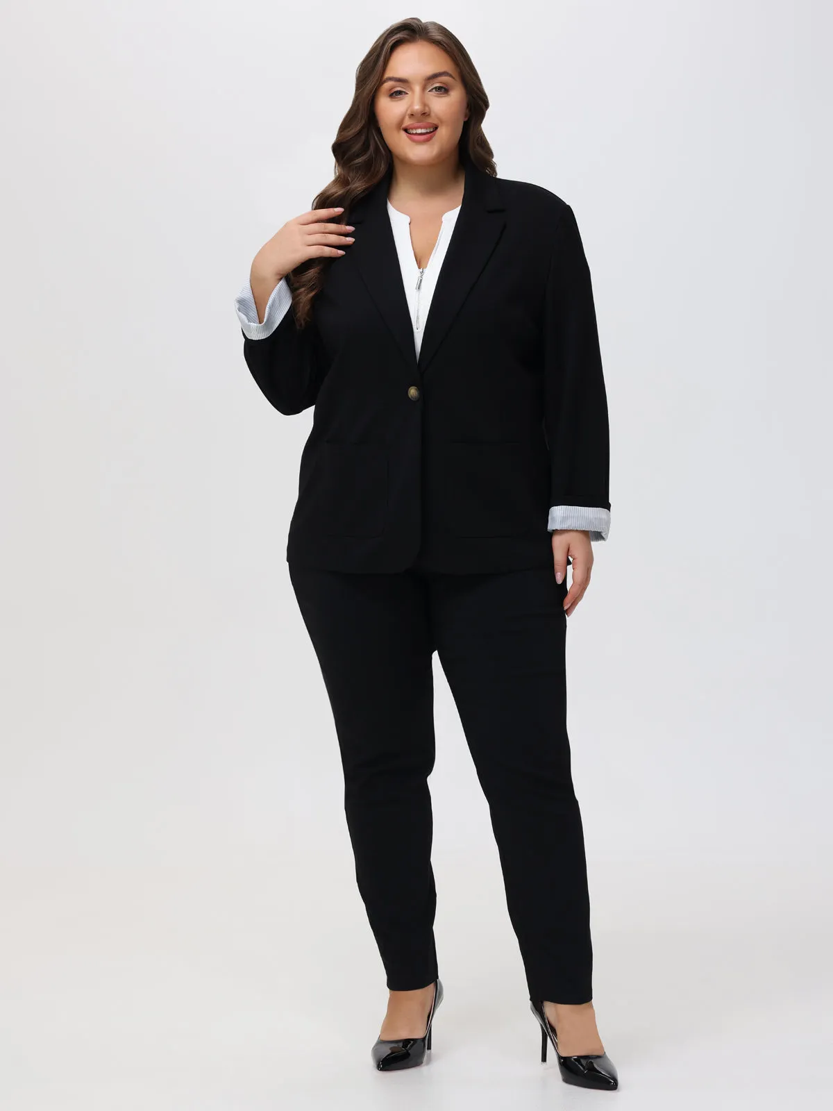 Plus One Button Blazer sold by 89th & Madison product image thumbnail 5