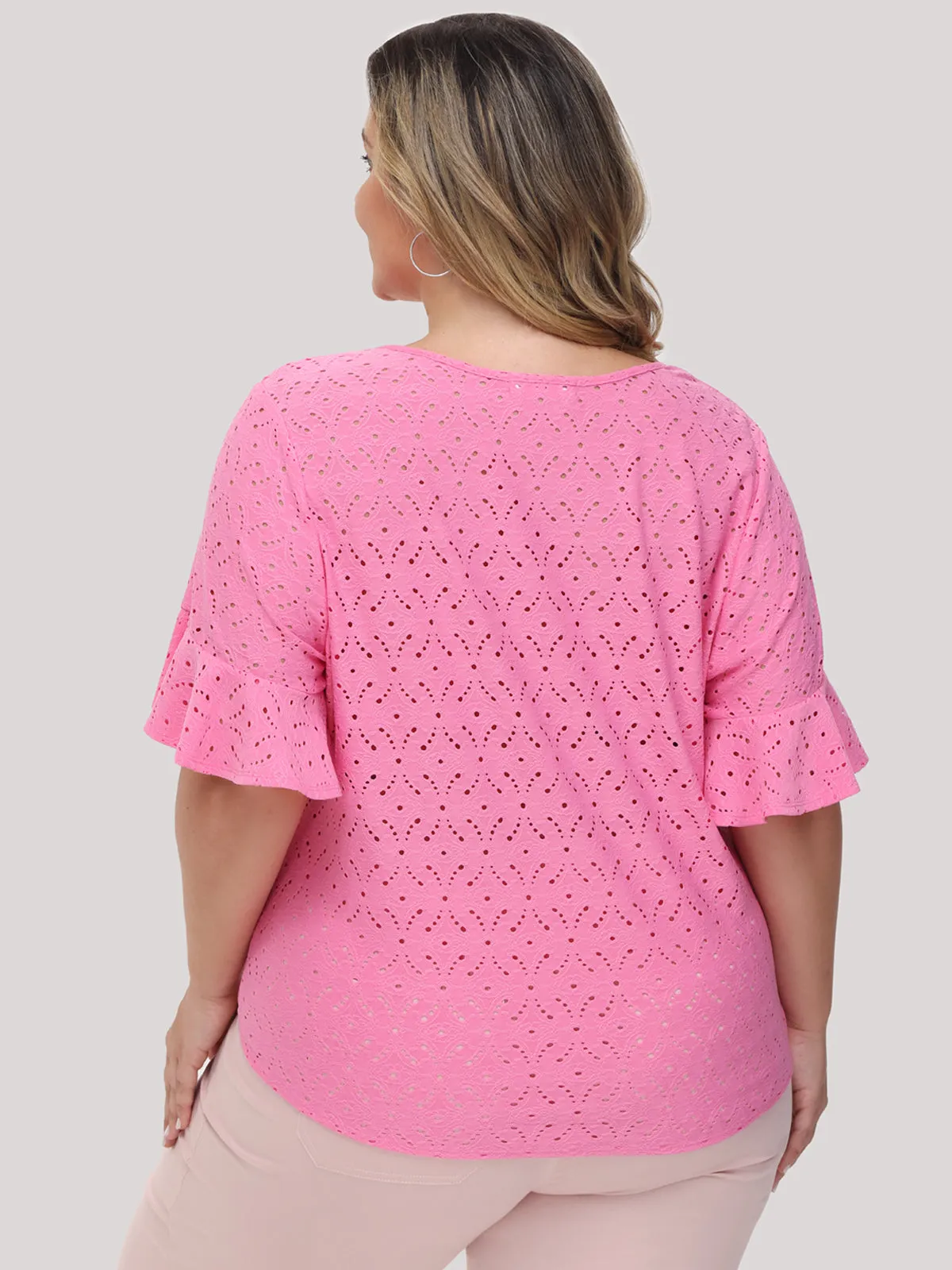 Plus Pointelle Tie Front Top sold by 89th & Madison product image thumbnail 2