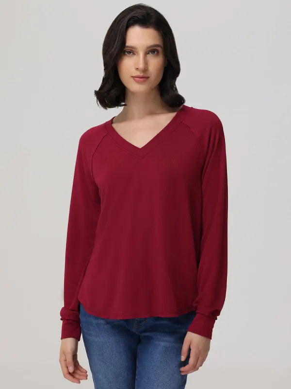 V-Neck Raglan Sleeve Top sold by 89th & Madison