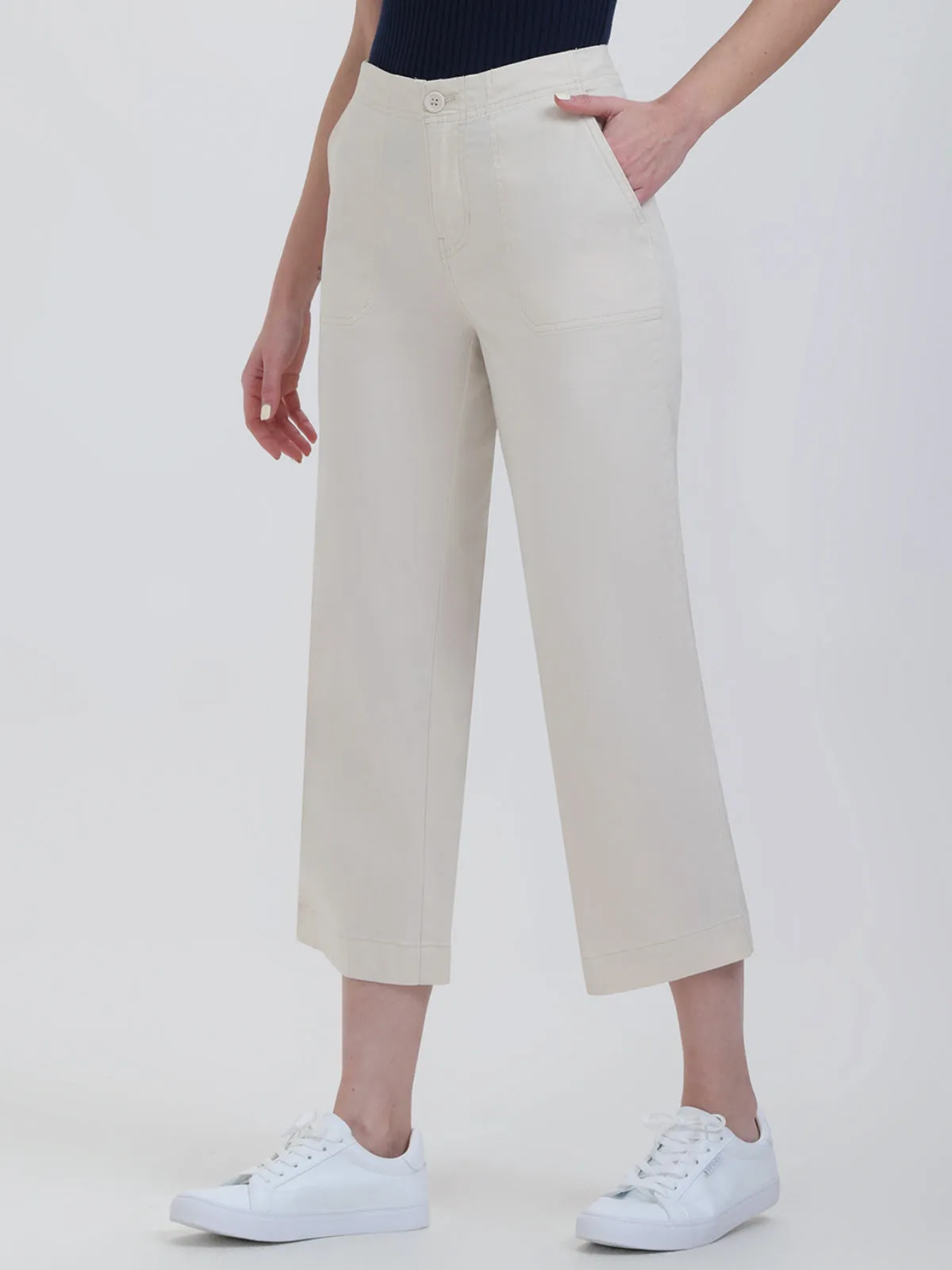 Cropped Twill Wide Leg Pants sold by 89th & Madison product image thumbnail 4