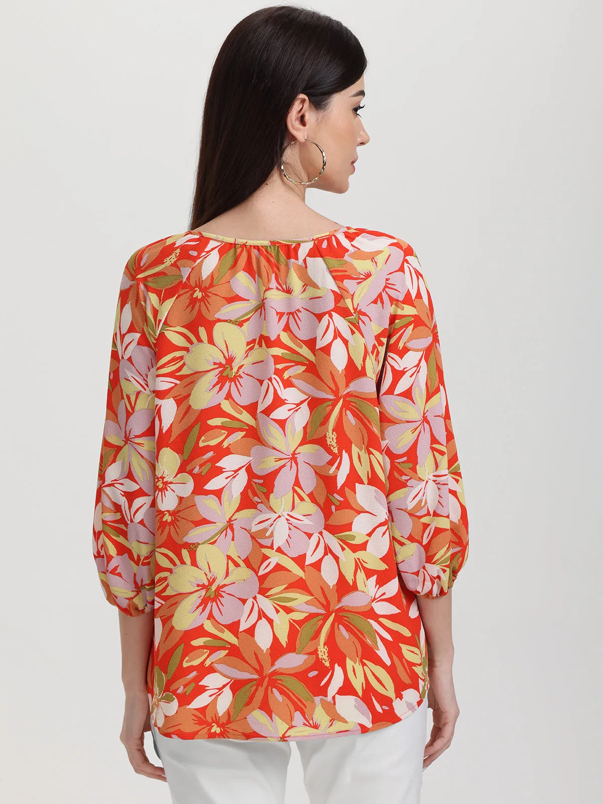 Floral Tie Neck Blouse sold by 89th & Madison product image thumbnail 2