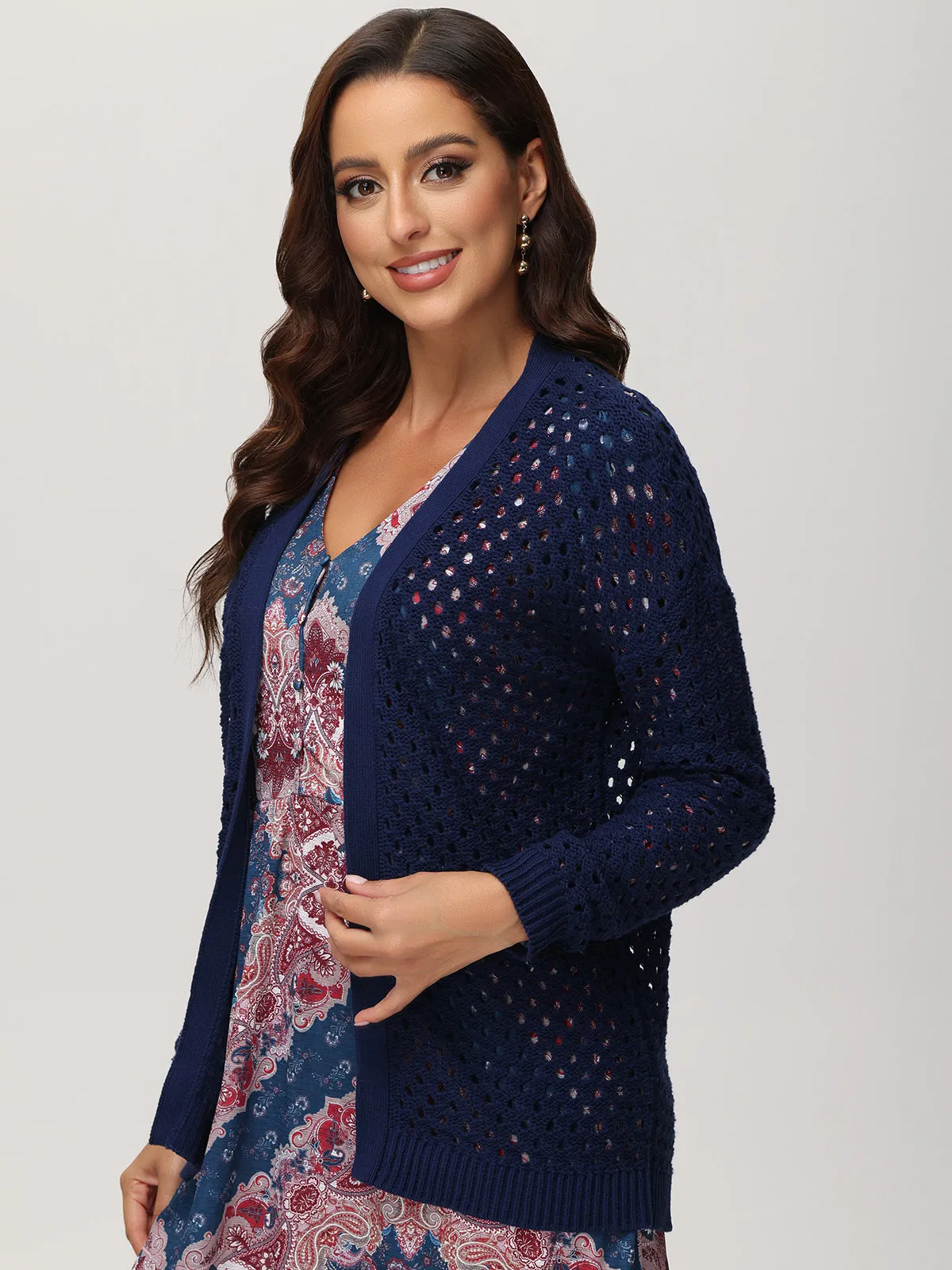 Long Sleeve Mesh Cardigan sold by 89th & Madison product image thumbnail 3