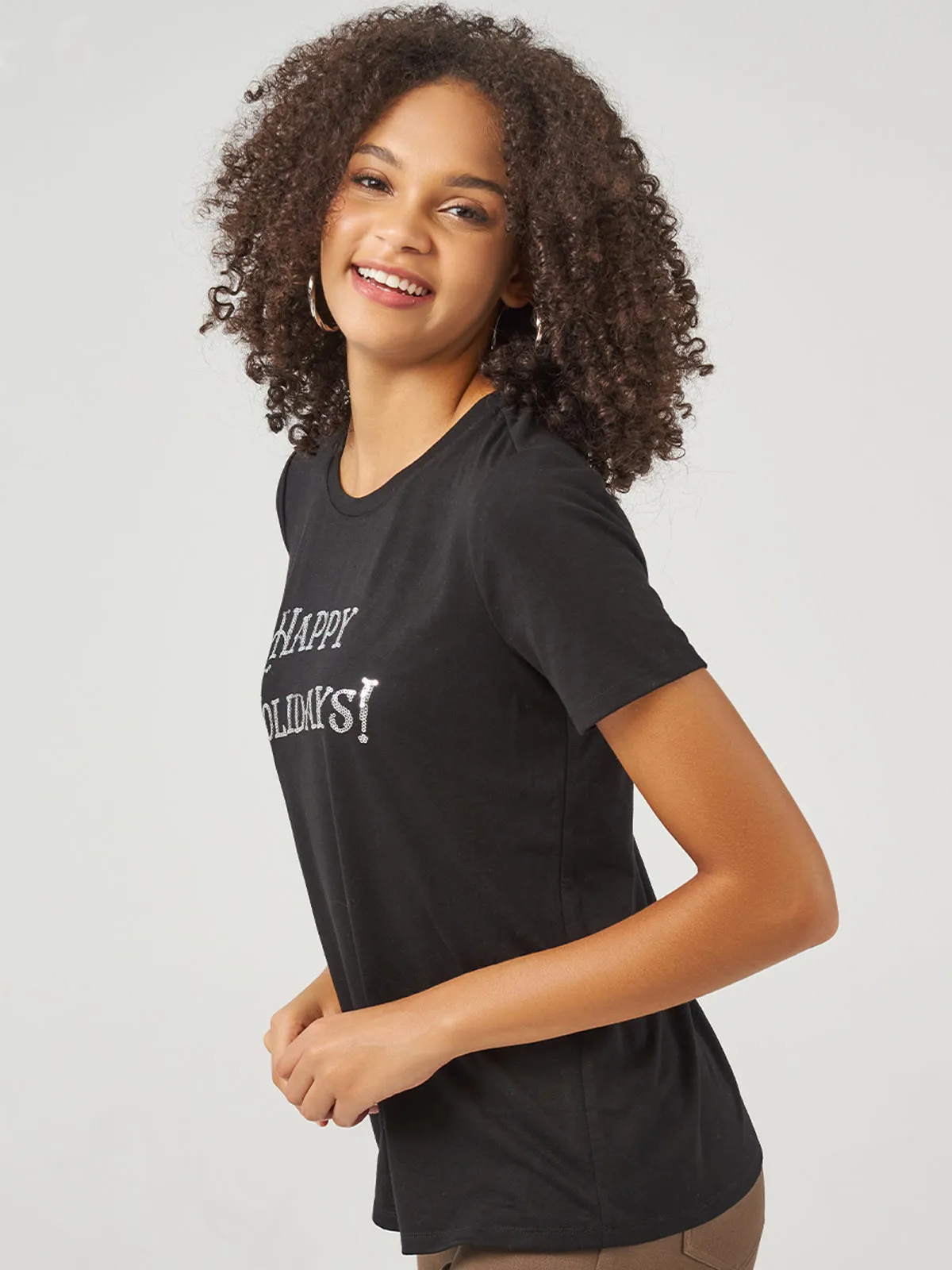 Happy Holidays Graphic Tee sold by 89th & Madison product image thumbnail 3