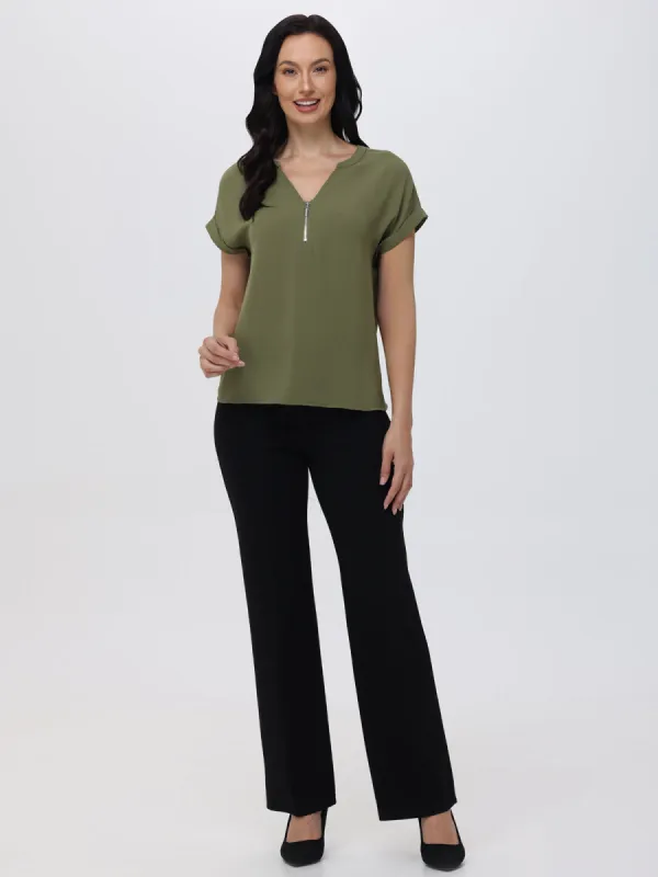Petite Pleated Pull-On Little Black Pants sold by 89th & Madison