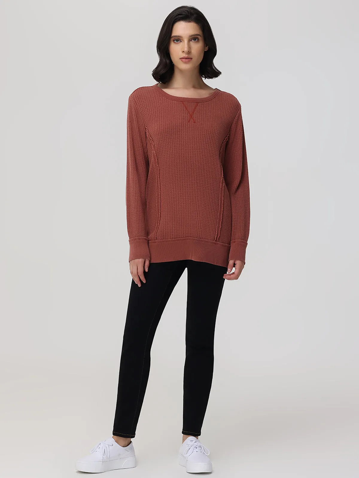 Waffle Long Sleeve Pullover sold by 89th & Madison product image thumbnail 5