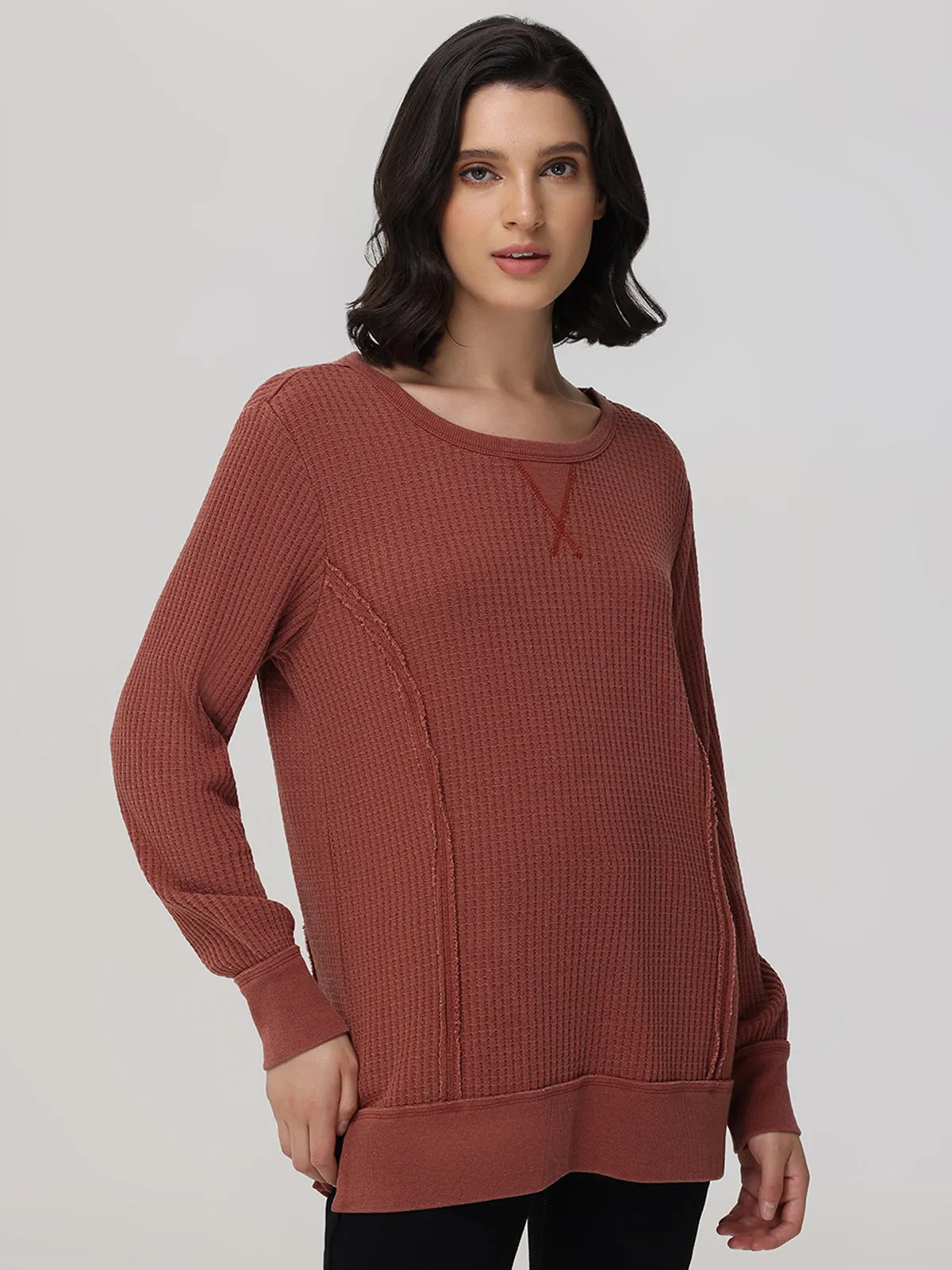 Waffle Long Sleeve Pullover sold by 89th & Madison product image thumbnail 3