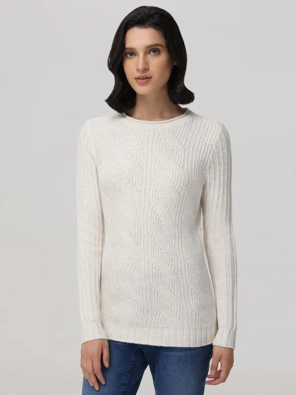 Mixed Cable Roll Neck Pullover sold by 89th & Madison
